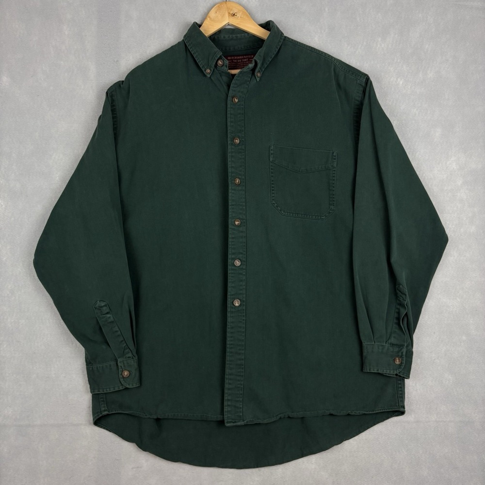 Vintage Abercrombie & Fitch The Big Shirt Men’s XL Green Long Sleeve Outdoors - Picture 2 of 8